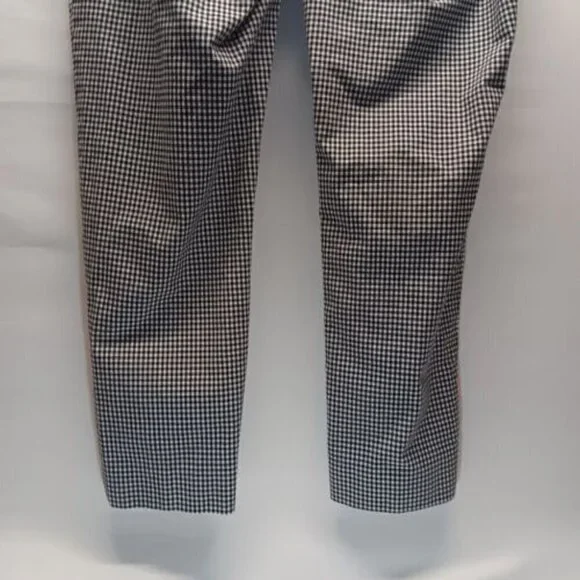 Talbots Ladies Pants Size 12 Chatham Ankle Black & White Gingham Print Side Zip - Picture 7 of 10